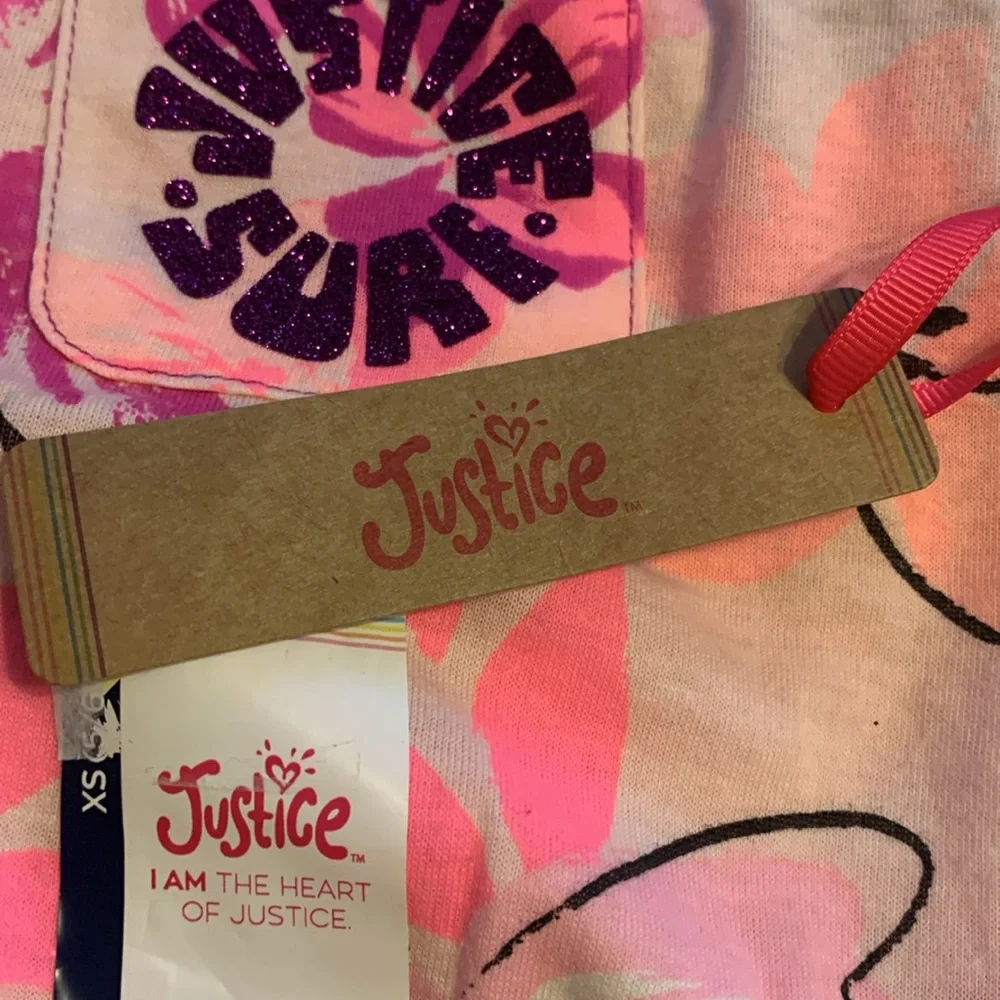 Justice Girls Pink Floral Tank Top